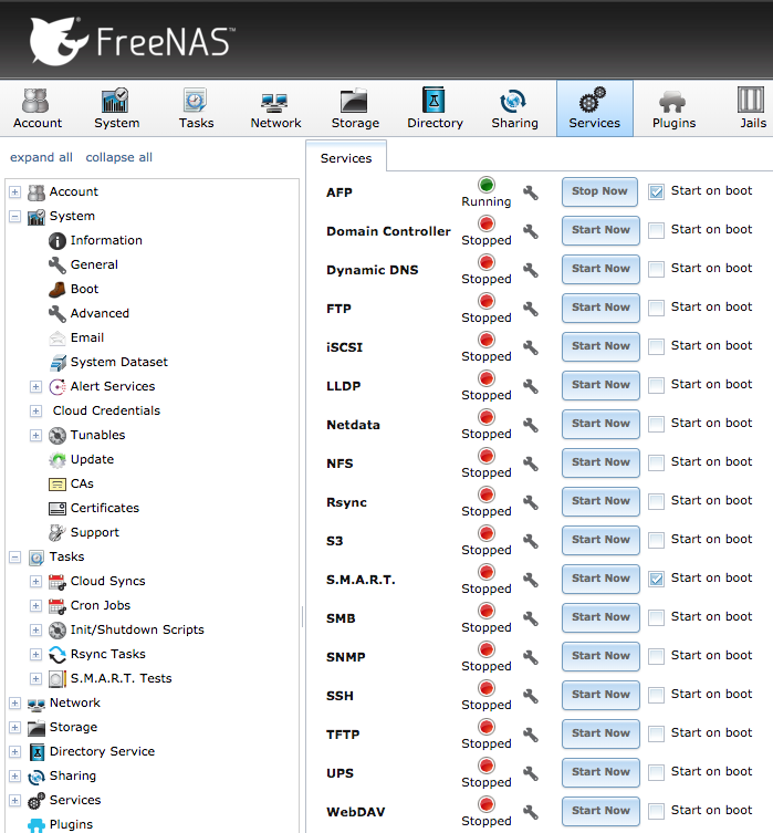 FreeNAS Services