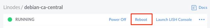 Reboot the Linode
