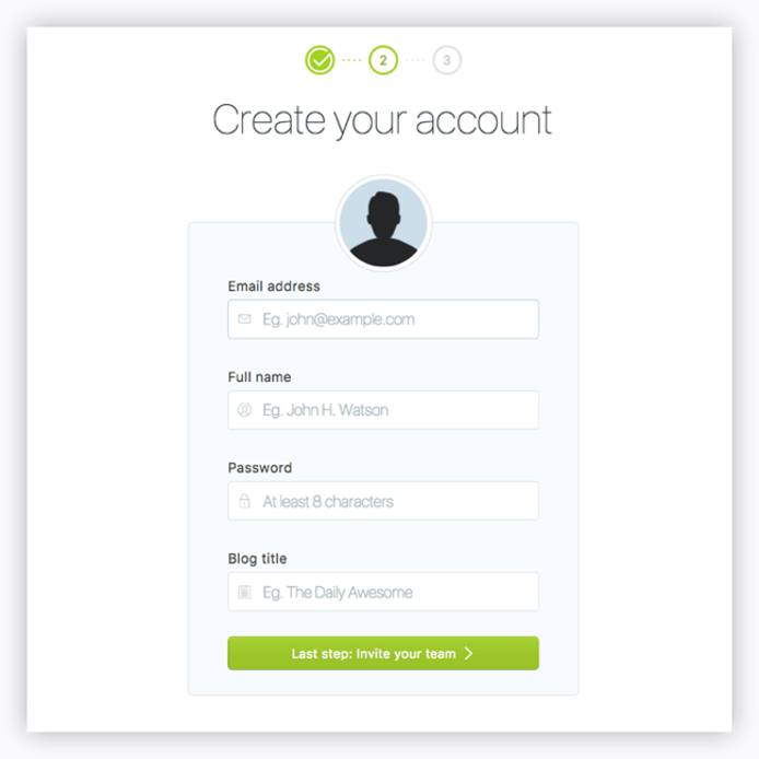 Create Your Account Screen