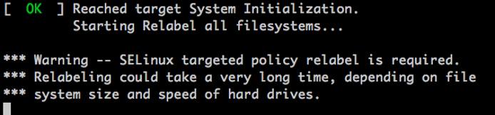 SELinux filesystem relabel