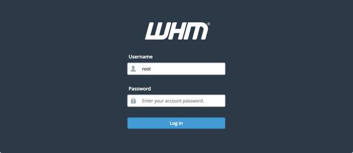 WHM Login Page